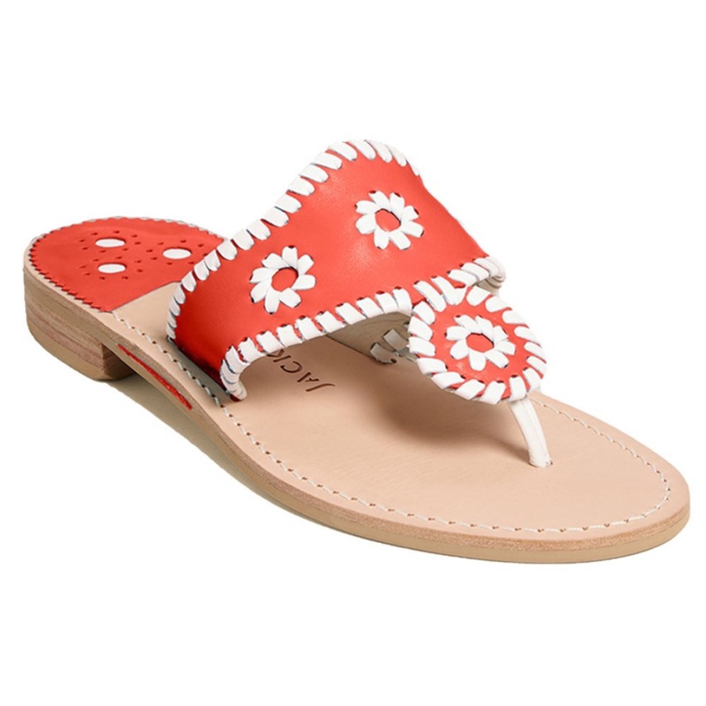 Jack Rogers Red and White Leather Sandal